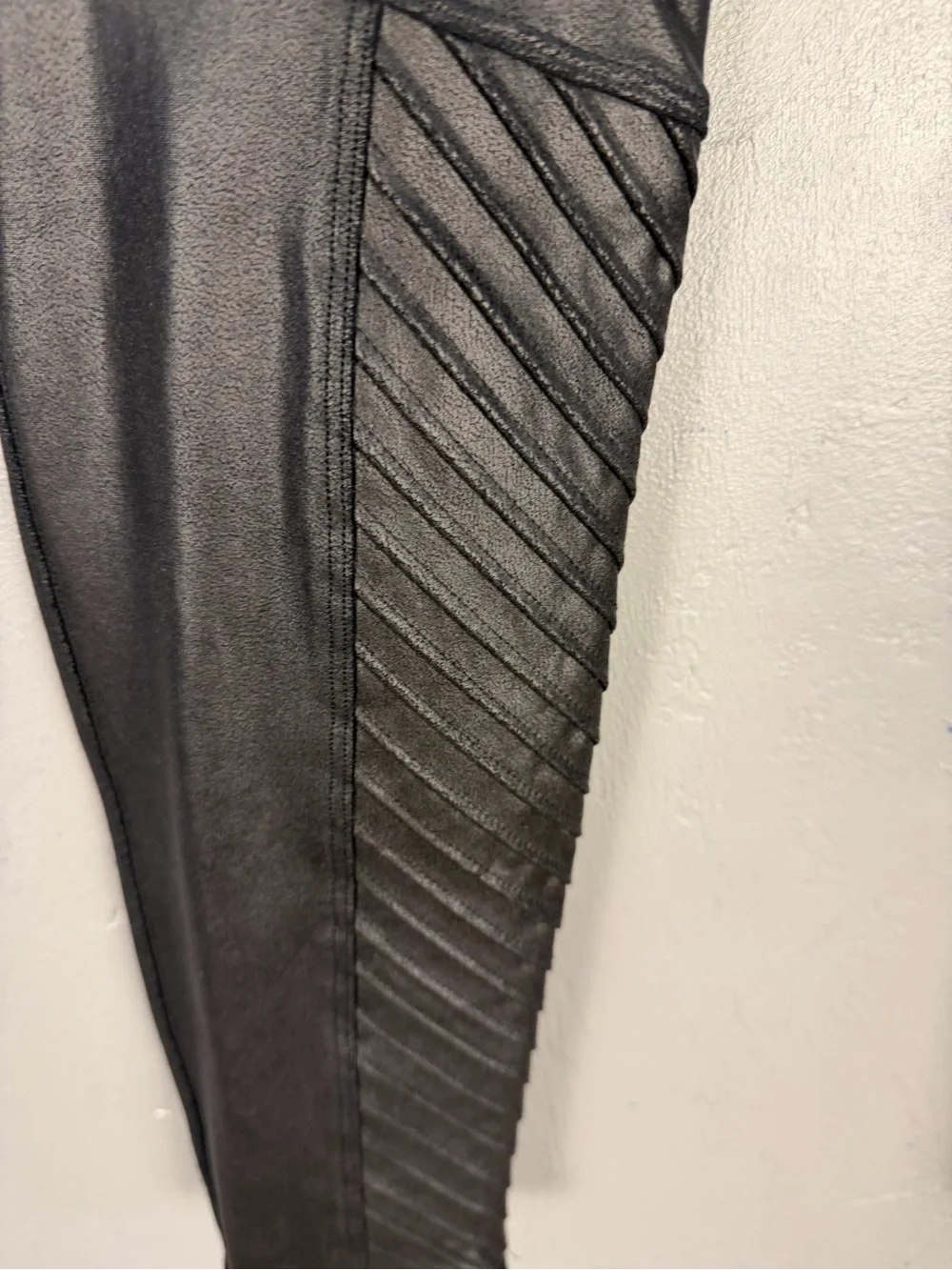 SPANX Black High-Waist Moto Panel Leggings - Picture 4 of 8
